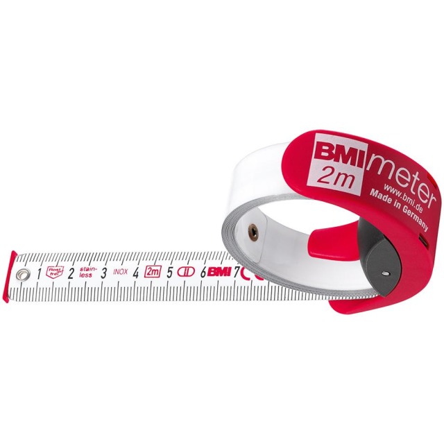Taschenbandmaß BMImeter 2mx16mm weiß BMI