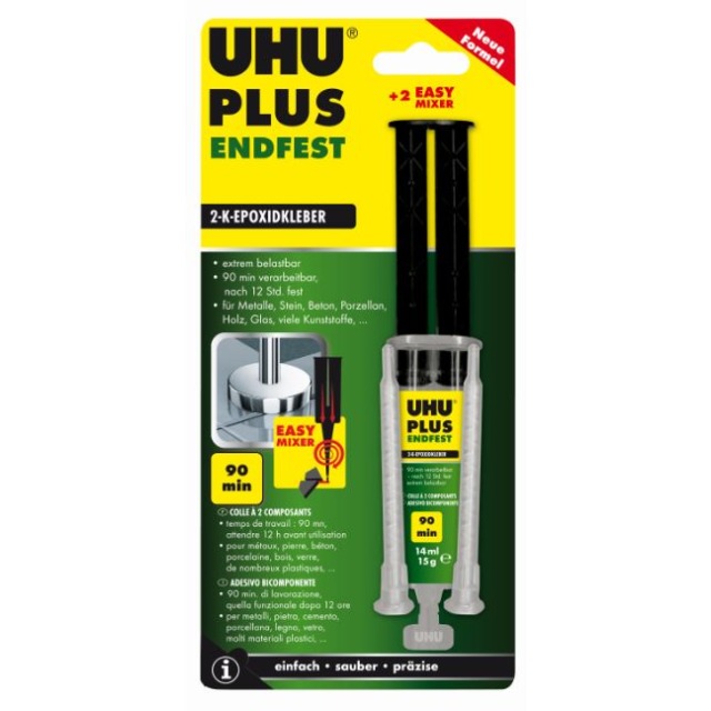UHU PLUS ENDFEST 300 2-K Epoxidharzklebstoff Binder, 915 g Dose