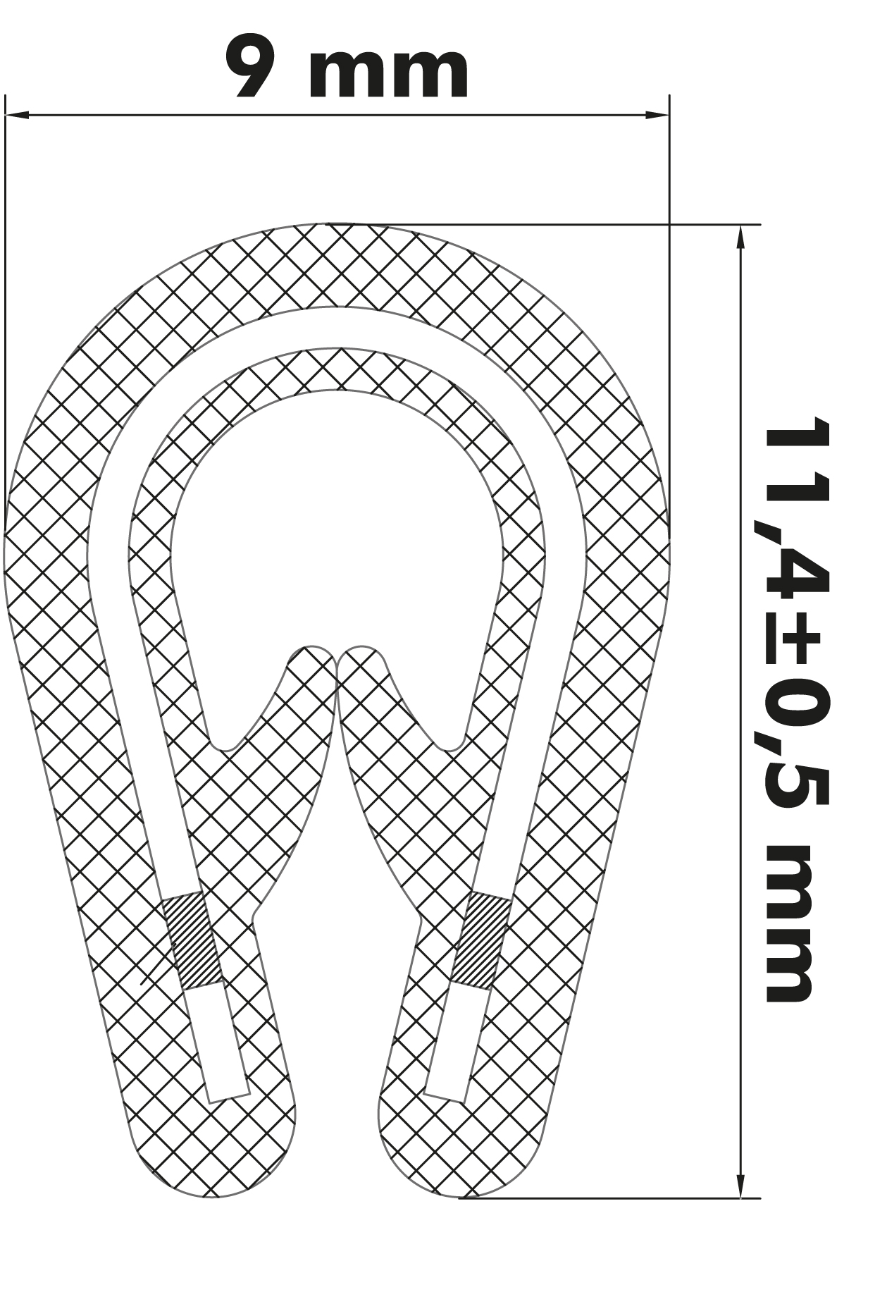 Kantenschutzprofil, 11 KE 023 PVC, schwarz, Klemmbereich: 1,0 - 3,0 mm