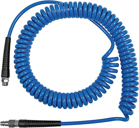 Spiralschlauch PU blau, Verschraubung+KnickschutzAG G1/4", 10x6,5mm, 6m RIEGLER