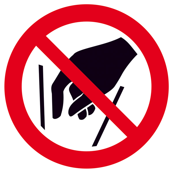 Schild Hineinfassen verboten Folie 10cm