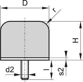 Gummi-Metall-Kranpuffer Typ 1G, Qual.: NR, ca. 70° Shore A,Abm.: 40 x 32 mm, ei