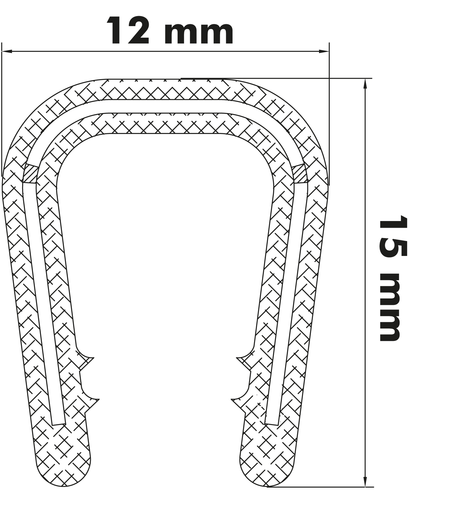 Kantenschutzprofil, 11 KE 019/10, PVC, schwarz Klemmbereich: 8,0 - 10,0 mm