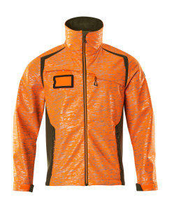 Soft Shell Jacke mit Reflexeffekte, hi-vis orange / moosgrün