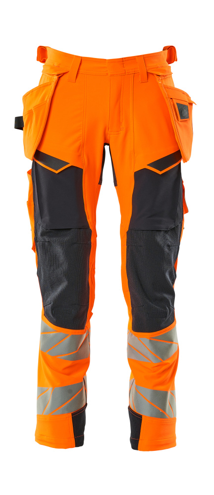 MASCOT® Hose mit Hängetaschen, ULTIMATE STRETCH, hi-vis orange / schwarzblau 