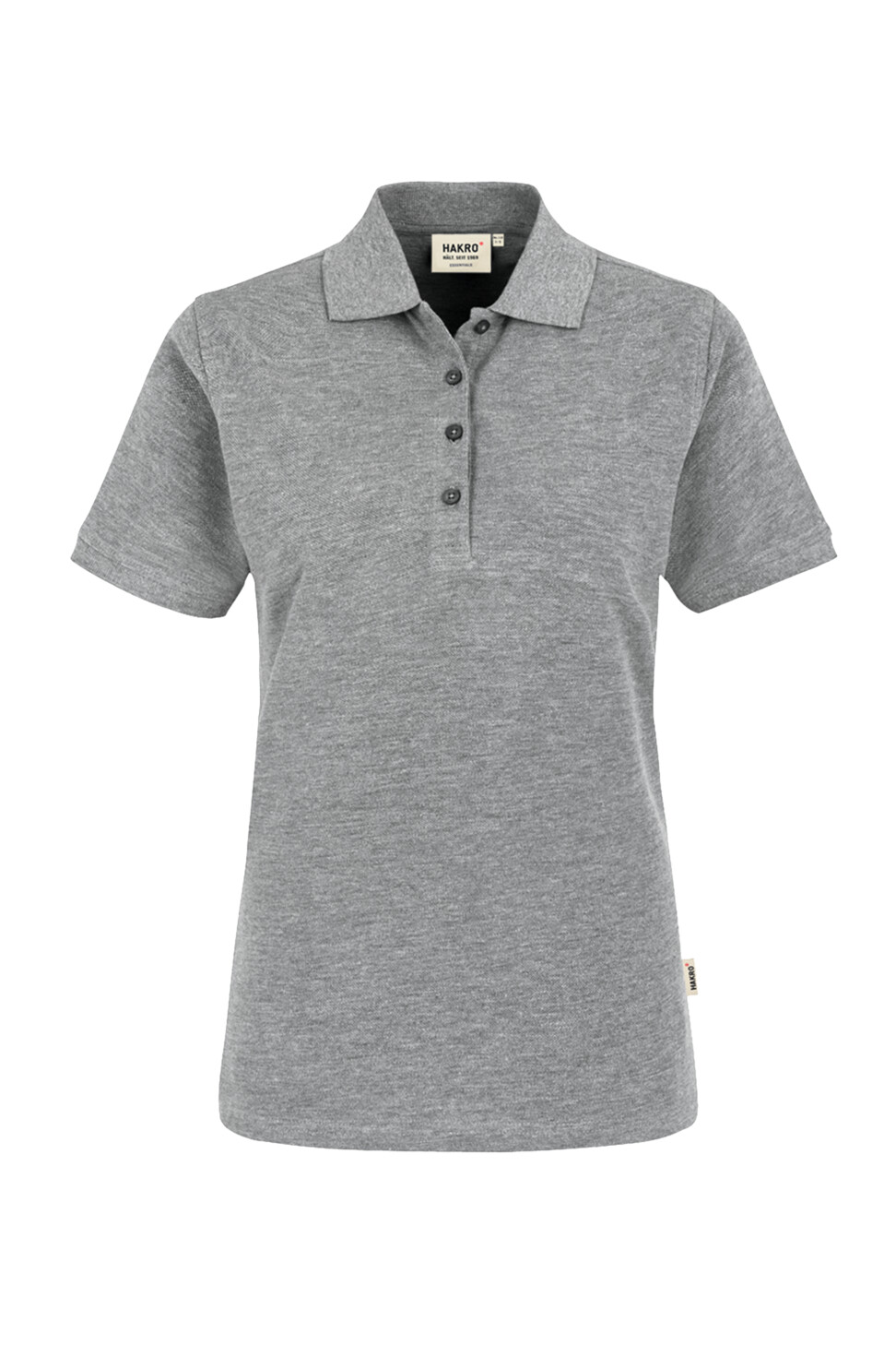 HAKRO Damen Poloshirt Classic, grau meliert, M, 110