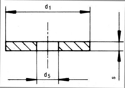 EFFBE-Federteller (DIN 9832, Form A) Federgröße = 16 mm d1= 20 mm d5=6,5 mm s=4
