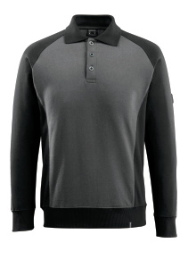MASCOT® Magdeburg Polo-Sweatshirt, dunkelanthrazit / schwarz