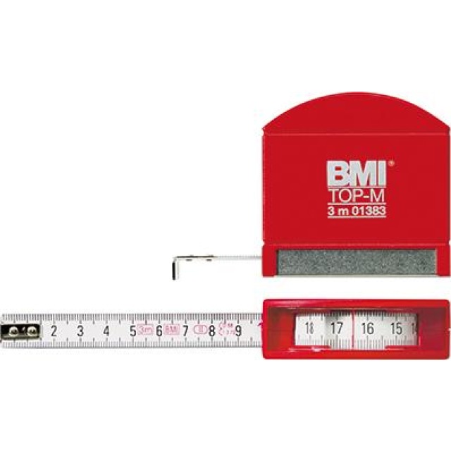Taschenbandmaß TOP M  x1 m weiß BMI