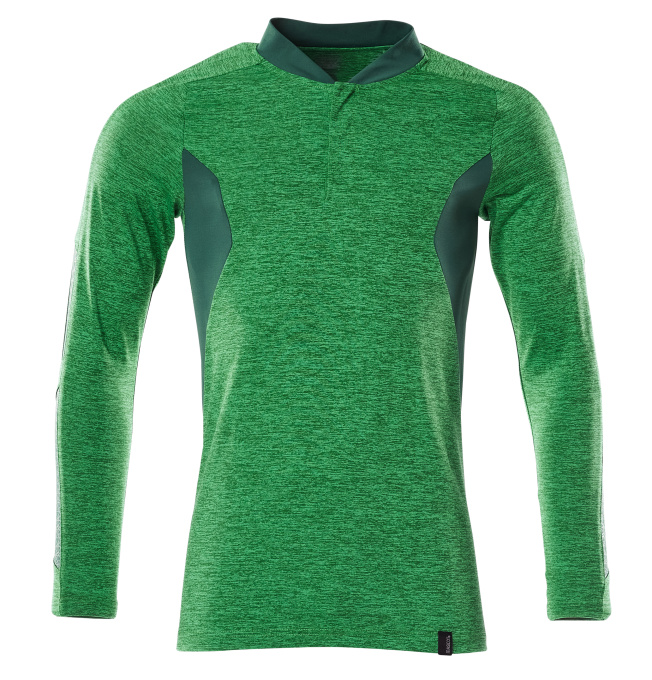 Poloshirt mit COOLMAX® PRO, Langarm, grasgrün / grün