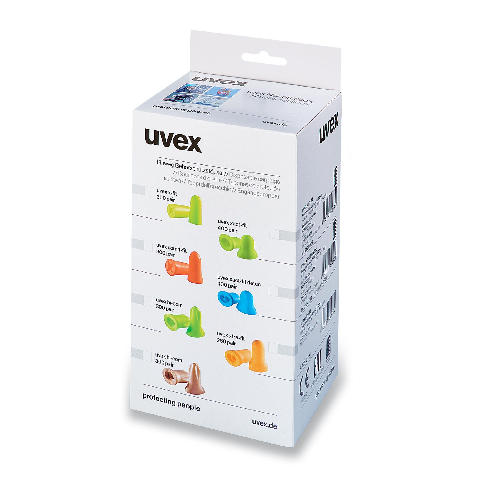 uvex xact-fit Ersatzstöpsel in Nachfüllbox (400 Paar), 2124.003