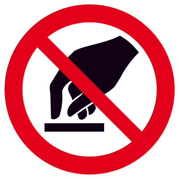 Schild Berühren verboten Folie 10cm