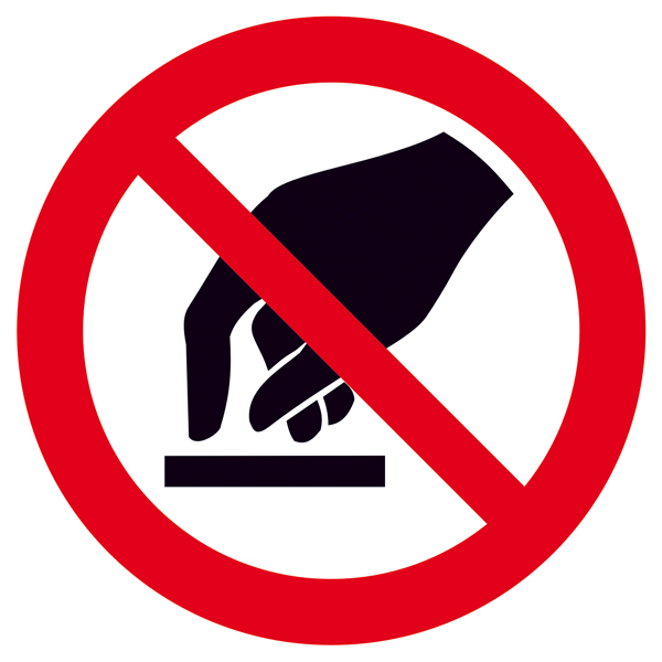 Schild Berühren verboten Alu 10cm