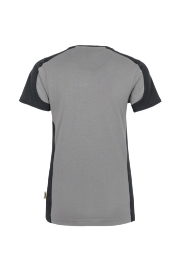HAKRO Damen V-Shirt Contrast Mikralinar®, titan/anthrazit