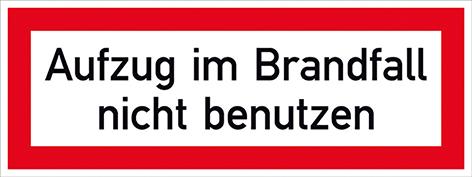 Brandsch-Schild Alu Aufzug Brandf.148x52mm