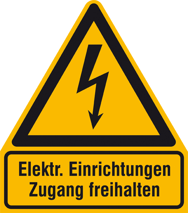 Elektrische Einrichtungen Zugang freihalten (Kombischild)