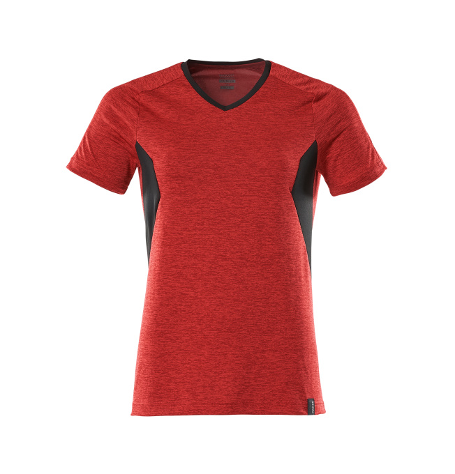 T-Shirt, Damen, mit COOLMAX® PRO, verkehrsrot / schwarz