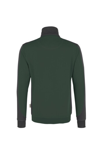 HAKRO Zip-Sweatshirt Contrast Mikralinar®, tanne/anthrazit