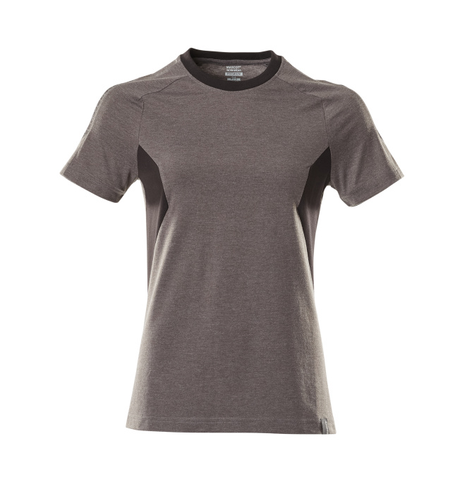 T-Shirt, Damen, dunkelanthrazit / schwarz