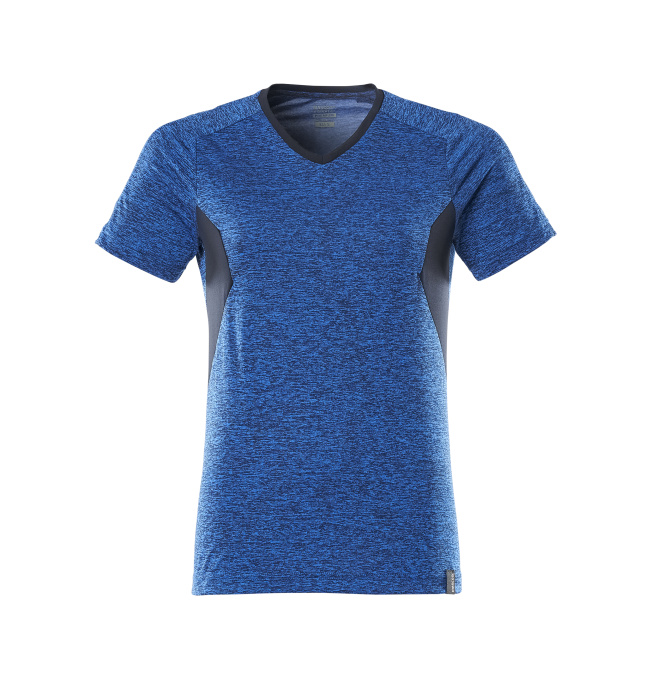 T-Shirt, Damen, mit COOLMAX® PRO, azurblau / schwarzblau