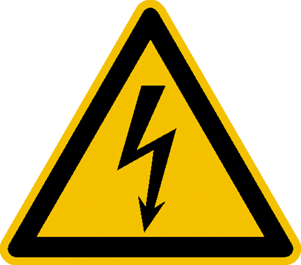 Schild "Warnung vor elektrischer Spannung" Folie 10cm